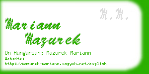 mariann mazurek business card